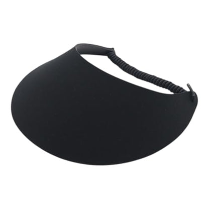 MG Women's Cotton Solid String Sun Visor Hat - color: Black