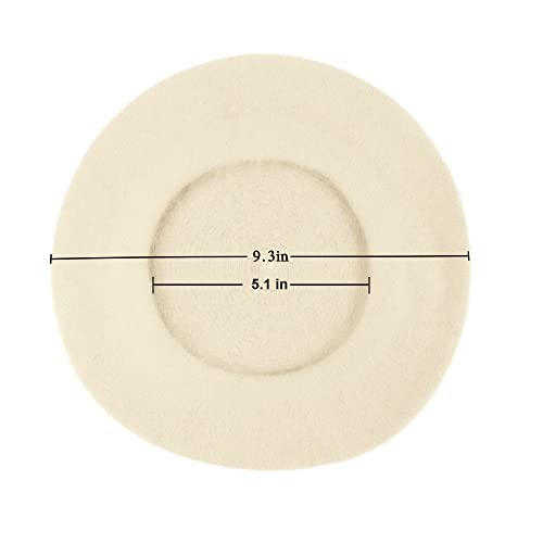 Wheebo Berets for Kids Wool French Beret Hats Artist Painter Hats for Little Girls Boys Solid Color Style - color: Beige