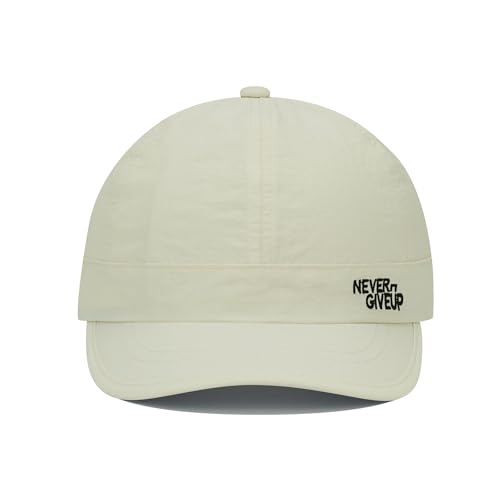 Clakllie Quick Dry Short Brim Cap for Men Lightweight 6 Panel Baseball Cap Golf Dad Hats Women's Running Trucker Hat - color: Cdus-bssq2505-cream