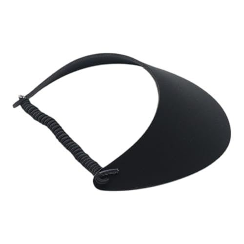 MG Women's Cotton Solid String Sun Visor Hat - color: Black