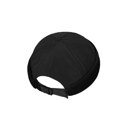 Clakllie Quick Dry Brimless Docker Cap for Men Summer Beanie Sailor Skullcap Lightweight Waterproof Adjustable No Brim Hat - color: Cdus-wbbh2401-black