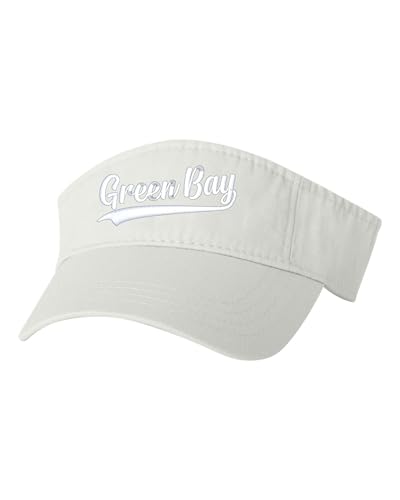 Go All Out City of Green Bay Wisconsin Fashion Script Bucket Ponytail Visor Embroidered Cap Dad Hat - color: White
