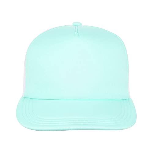 Lids Blank Basic Foam Trucker Adjustable Snapback Hat - color: Light Green/White