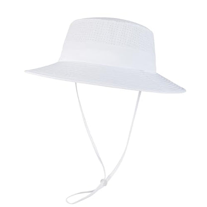 VOBOOM Unisex Wide Brim UV Protection Fishing Sun Hat - color: White