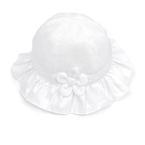 Toddler Kids Baby Girl Sun Hat Floppy Cotton Summer Hat 50+ SPF Protective - color: 04/Flower/White, size: 6-12 Months