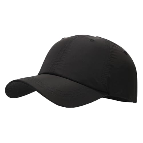 Waterproof Quick Dry Baseball Cap for Men Women Lightweight UV Protection Summer Hats for Outdoor Sports - color: Black