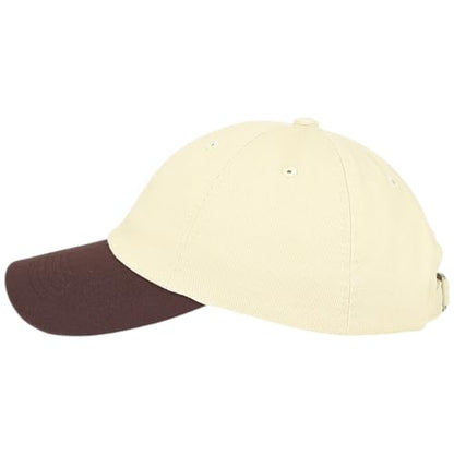 E BY ELIDAN Two Tone Dad Hat, Low Profile Baseball Cap - color: Stone Brown