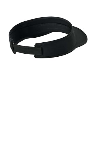 SPORT-TEK Unisex Repeat Visor | Mesh Visor Hat for Men & Women with Moisture Wicking Sweatband Black/Black