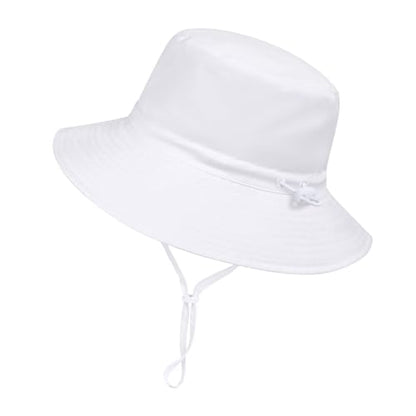 Women Wide Brimmed Sun Hat,Summer Foldable Beach Bucket Hat with UV Protection for Women Young Girls - color: White