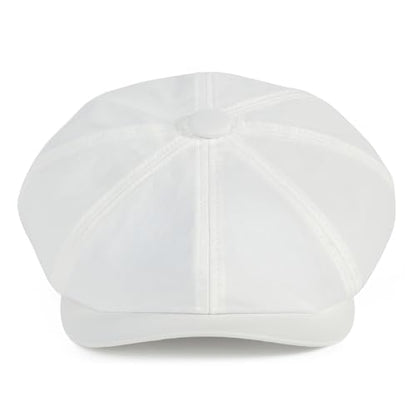 Toddler 8 Panel Cotton Newsboy Cap - color: White, size: 6-24 Months