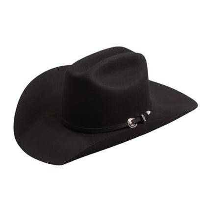 Justin Men’s Rodeo Hat - 3X Wool Collection - Cattleman Crease Crown - 4” Brim - color: Black, size: 7 1/8