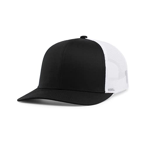 Pacific Headwear Snapback Trucker: Stylish Unisex Cap for All-Day Comfort - color: Black/White/Black, size: One Size