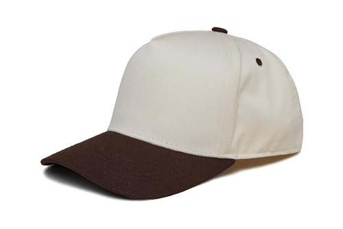 Funky Junque Adult Trucker Snapback Hat 2-Tone Baseball Cap - color: Brown/Beige