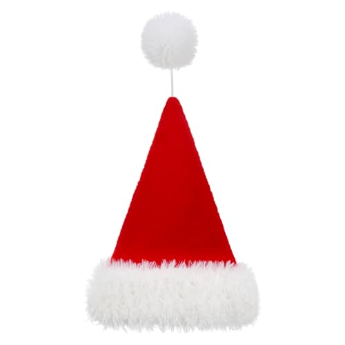Personalized Santa Hat for Adults, Super Soft Plush Holiday Christmas Hat, Xmas New Year Party Headwear - color: Plush-red
