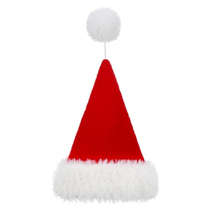 Personalized Santa Hat for Adults, Super Soft Plush Holiday Christmas Hat, Xmas New Year Party Headwear - color: Plush-red