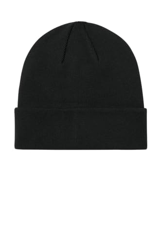 Mercer+Mettle Unisex Soft Blend Beanie | Lightweight Winter Hat for Men & Women, Double Layer Cuffed Design, Snug Fit - color: Deep Black