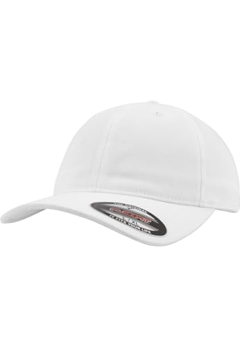 Flexfit Garment Washed Cotton Dad Hat Caps, Unisex, Garment Washed Cotton Dad Hat - color: White, size: Large-X-Large