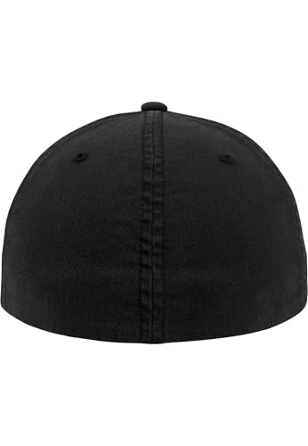 Flexfit Garment Washed Cotton Dad Hat Caps, Unisex, Garment Washed Cotton Dad Hat - color: Black, size: Large-X-Large