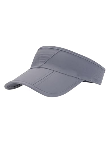 Sports Sun Visor Hats Men Women Lightweight Run hat Adjustable Quick Dry Sun Cap - color: Gray