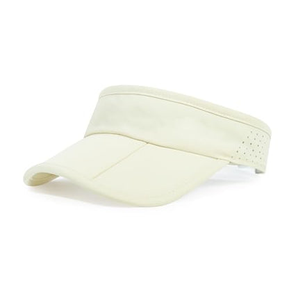 Sun Visors for Women Men Adjustable Folding Cap Running Golf Tennis - color: Light Brown