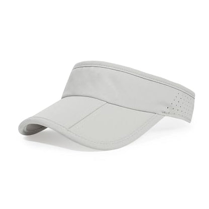 Sun Visors for Women Men Adjustable Folding Cap Running Golf Tennis - color: Light Gray