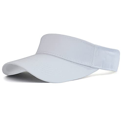 HH HOFNEN Sports Sun Visor Hats Cotton Adjustable Golf Caps for Men Women - color: #1b White