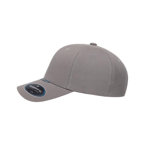 Flexfit NU Tri-Layer Athletic Fitted Baseball Cap with Seam-Sealed Taping - color: Grey, size: Small-Medium