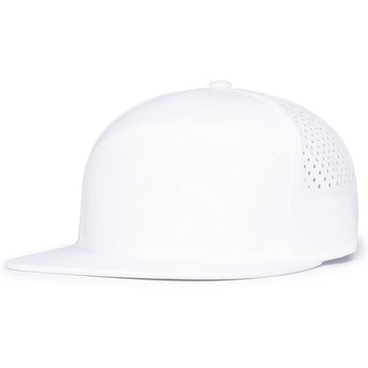 Pacific Headwear Perforated 6-Panel Arch Cap - color: White