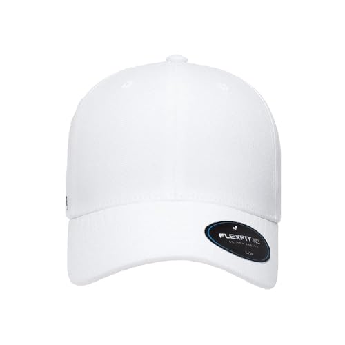 Flexfit 6100NU Tri-Layer Seamless Baseball Cap Bundle w/Cap Catcher - color: White, size: Small-Medium