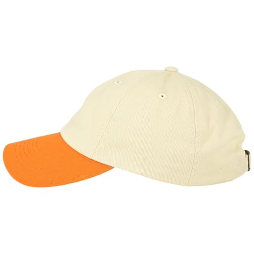 E BY ELIDAN Two Tone Dad Hat, Low Profile Baseball Cap - color: Cream Russet Orange