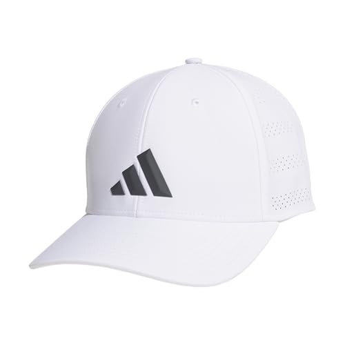 adidas Men's Gameday Stretch Fit Hat - color: White/Grey Six/5, size: Small-Medium