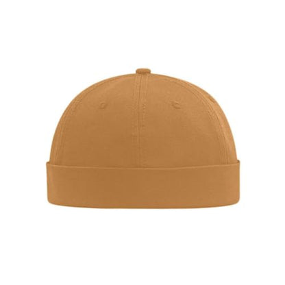 Docker Cap XXL Brimless Hat Oversize Retro No Brim Hats Plus Size Snapback Beanie - color: Khaki