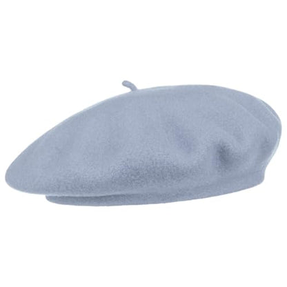 Women's Beret Cashmere Wool French Hat Made in EU Women Autumn Winter - color: Light Blue, size: 6 7/8