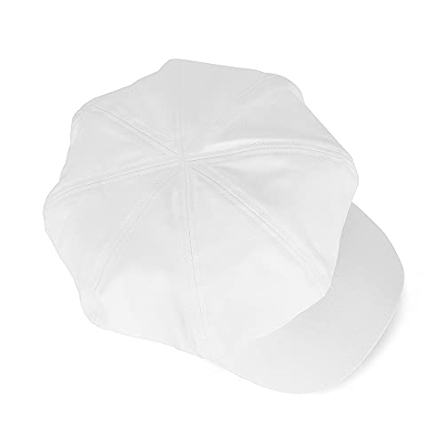Newsboy Cabbie Baker boy hat Beret Cap for Women Pageboy Visor Paperboy Hat Sailor Fiddler Hat Adjustable - color: White