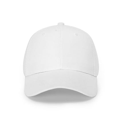 ZH Plain Adjustable Baseball Cap - Lot of 12 Unisex Blank Design Caps - color: White