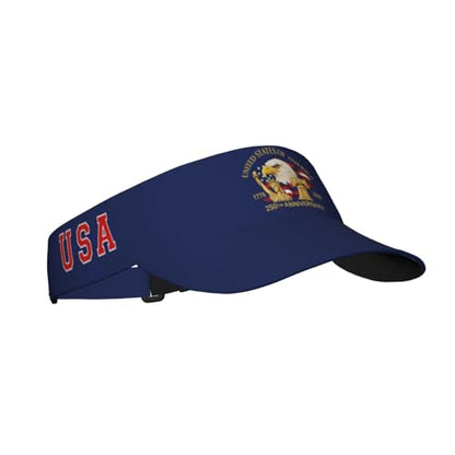 United States 250th Anniversary Hat USA Est 1776 America Patriotic Visor Cap Adjustable Sun Hat for Women Men Sports Beach - color: Black22