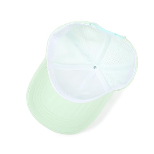 5 Panel Baseball Cap Quick Dry Mesh Snapback Hat for Women Men - color: Lightgrey+aquagreen+offwhite