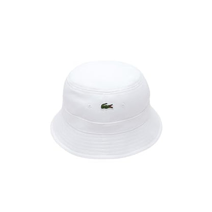 Lacoste Piqué Bucket Hat - color: White, size: X-Small-Small