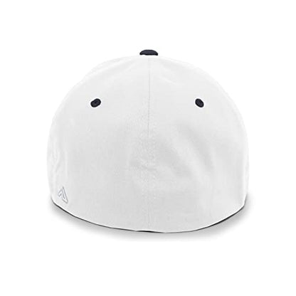 Pacific Headwear Unisex Adult Twill Stretchfit Cap - color: White/Navy, size: X-Small