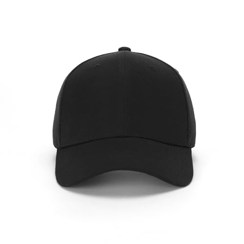ZH Plain Adjustable Baseball Cap - Lot of 12 Unisex Blank Design Caps - color: Black
