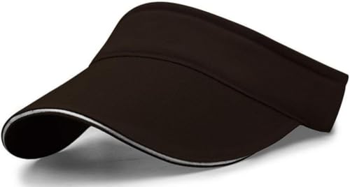 Unisex Sun Visor Hat Empty Top Baseball Cap Lightweight Sun Hat Beach Cap with Adjustable Strap for Running, Tennis, Golf - color: Coffee