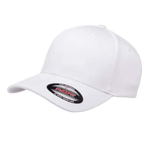 GNB CUSTOM EMBROIDERY LLC Plain 6277 Flex Baseball Men's Athletic Baseball Flex-Baseball Cap. Flex Baseball Baseball Hat. - color: White, size: Small-Medium
