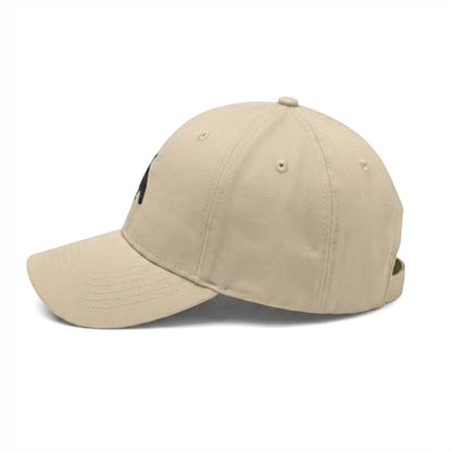 Wishper Studio Embroidered Baseball Cap for Women Men, Cotton Hat with Adjustable Velcro, Minimalist Animal Embroidery - color: Khaki