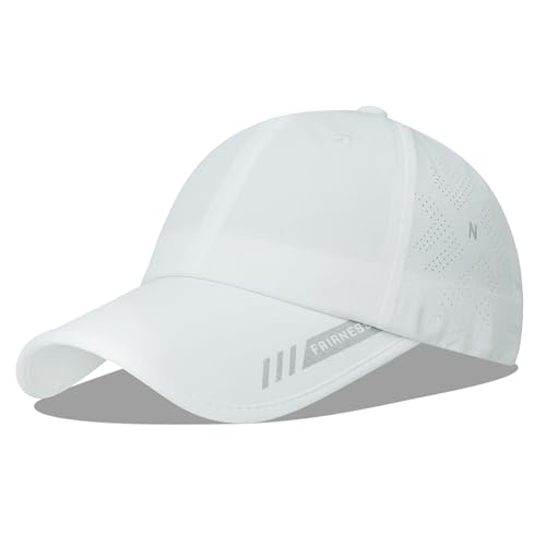 Croogo Quick Dry Running Hat Sun UPF 50+ Lightweight Baseball Cap for Men - color: White