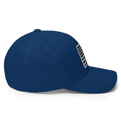 FX FAFO USA Flag Fitted Hat Embroidered Curved Bill Mid Crown Closed-Back Structured Twill Cap - color: Royal Blue, size: Large-X-Large