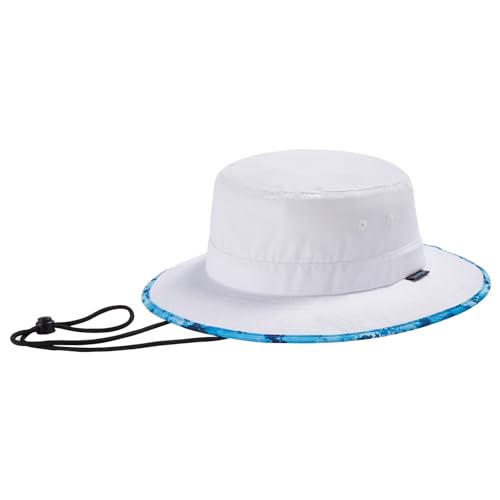 UPF 50+ Foldable Sun Hat Patterned Under Brim Bucket Hats for Summer Hiking Fishing Beach Safari Men Women - color: White, size: Large