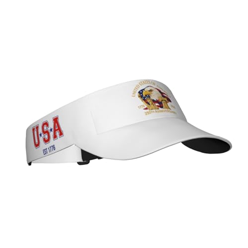 United States 250th Anniversary Hat USA Est 1776 America Patriotic Visor Cap Adjustable Sun Hat for Women Men Sports Beach - color: Black3