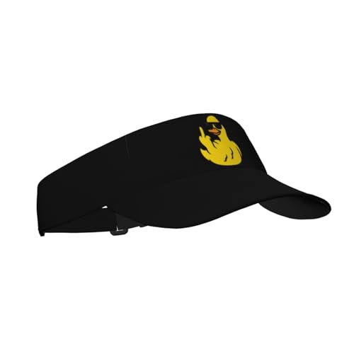 Sports Sun Visor Hat for Men Women, Adjustable Breathable Golf Tennis Cap - color: Yellow Duck
