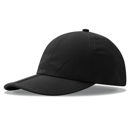 Clakllie Quick Dry 5 Panel Cap for Men Summer Folding Outdoor Hat Breathable Baseball Cap Unstructured Running Hiking Hats - color: Cduk-bssq2582-black