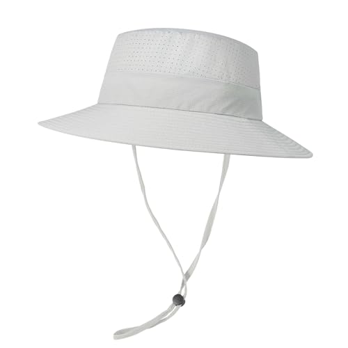 VOBOOM Unisex Wide Brim UV Protection Fishing Sun Hat - color: Grey